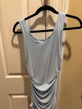 Light Blue Mini Dress with Side Ruching